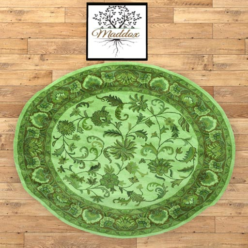 Maddox - Round Rug-floral green