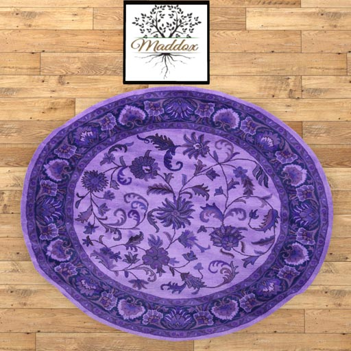 Maddox - Round Rug-Floral purple