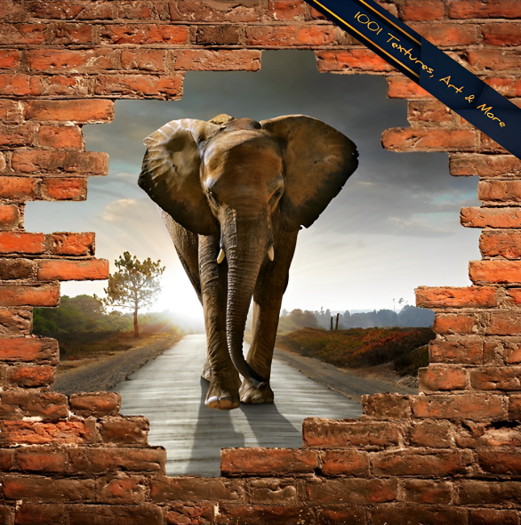 Seamless Broken Wall Effect Texture Full Perm - Elephant