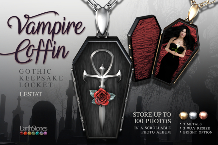 EarthStones Vampire Coffin Locket ~ Lestat