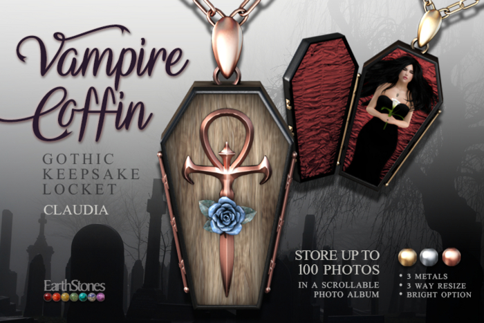 EarthStones Vampire Coffin Locket ~ Claudia