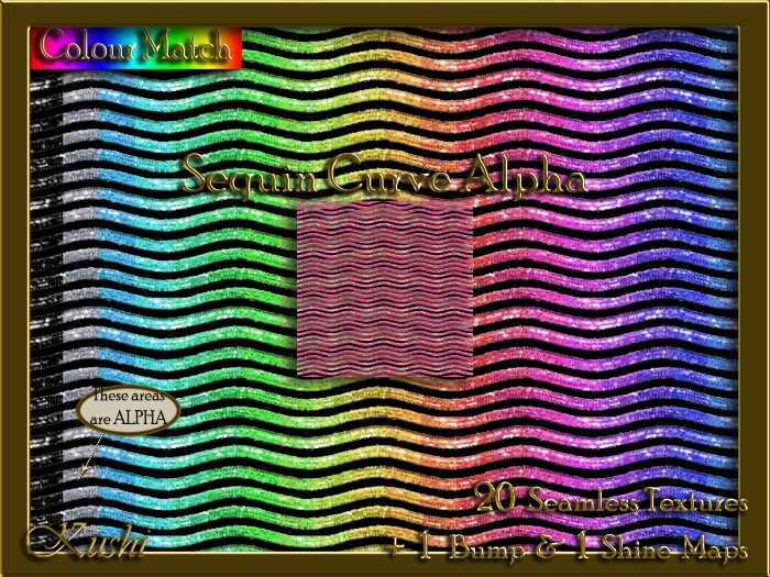 Sequin Curve Alpha Seamless Texture Set