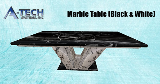 A-Tech - Marble Table Black & White (Mesh)