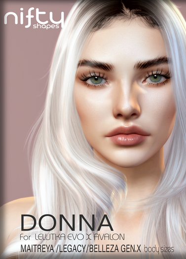 :NiFty: DONNA shape for Lelutka EvoX Avalon