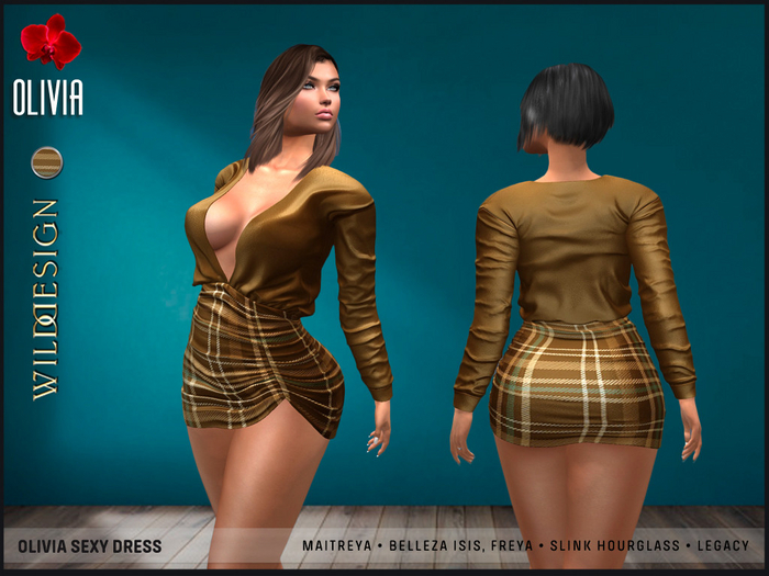 [Wild Design] OLIVIA SEXY DRESS-GOLD