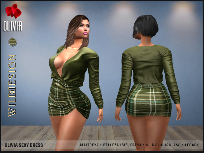 [Wild Design] OLIVIA SEXY DRESS-GREEN