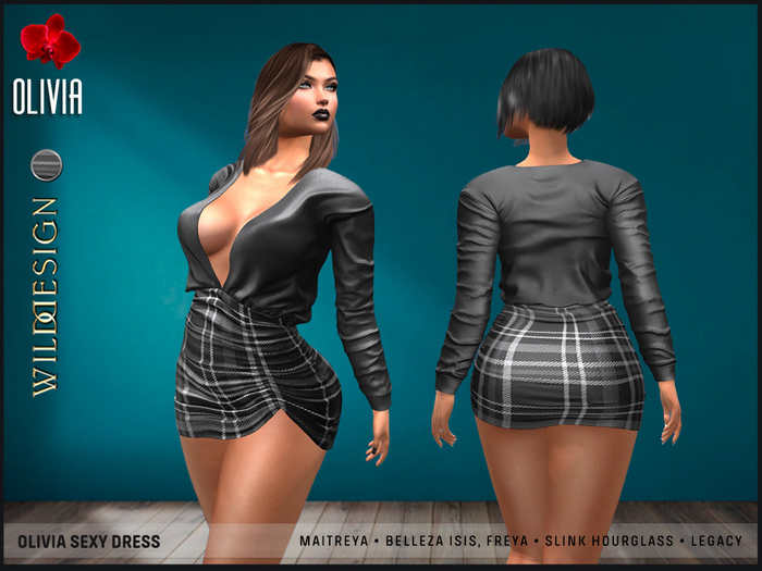 [Wild Design] OLIVIA SEXY DRESS-GREY