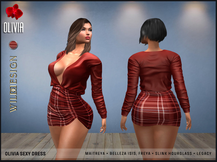 [Wild Design] OLIVIA SEXY DRESS-RED