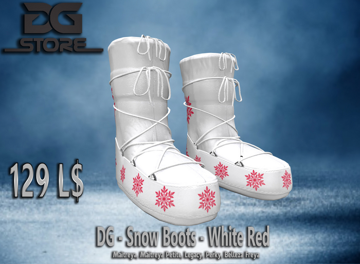 DG - Snow Boots - White & Red  - Unpacker