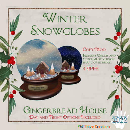 PRIMitive Decor - Gingerbread Snowglobe