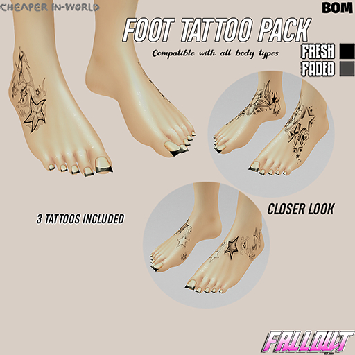 Fallout - Foot Tattoos Pack BOM