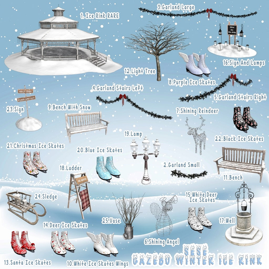 8.Sese - Gazebo Winter Ice Rink - Purple Ice Skates Wings