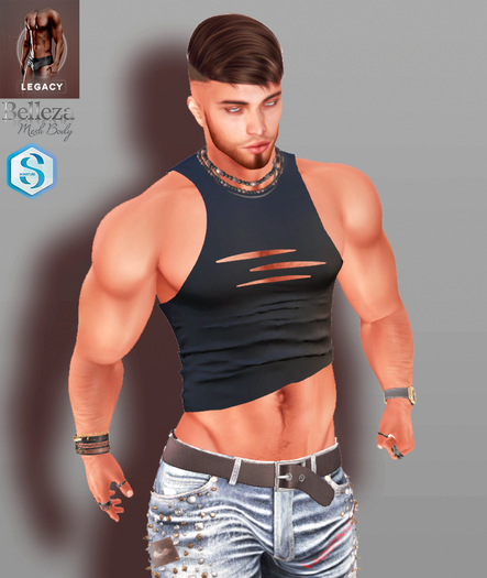 Brutal Ripped Lifted Shifted Tank Black - ADD ME