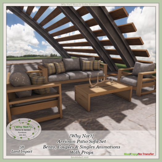 {Why Not?} Arrivain Patio Sofa Set-Boxed
