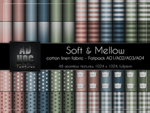 AD HOC - SOFT & MELLOW - Fatpack A01-A02-A03-A04 - Cotton Linen Fabric (solids, gradient, stripes, dots, cat, gingham)