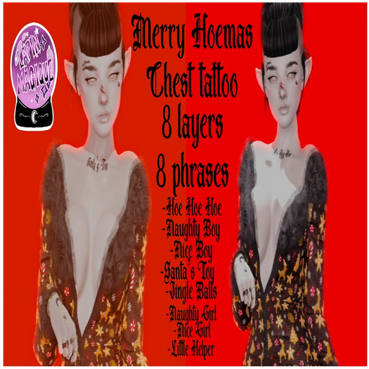 [LMS]Merry Hoemas Chest Tattoo 