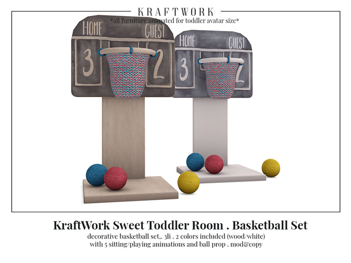 KraftWork Sweet Toddler Room Basketball Set(ADD)