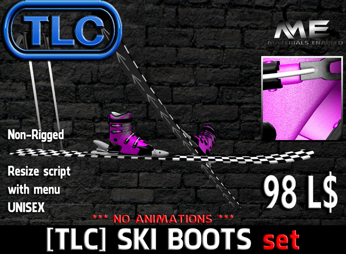 [TLC] Unpacker BOOTS+SKI+STICKS non-rigged PURPLE