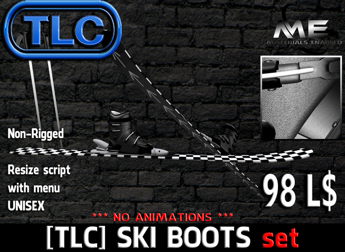 [TLC] Unpacker BOOTS+SKI+STICKS non-rigged BLACK