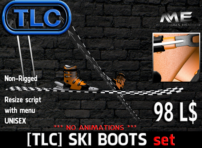 [TLC] Unpacker BOOTS+SKI+STICKS non-rigged Orange