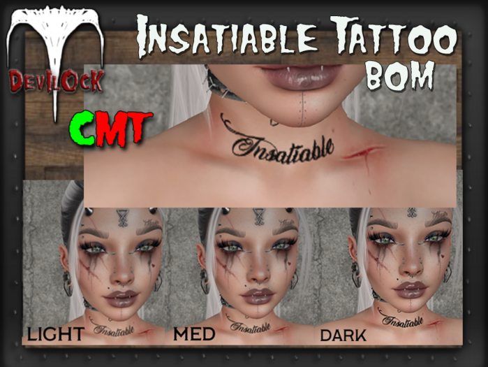 DEVILOCK - Insatiable Collar Bone Tattoo BOM (ADD TO UNPACK)