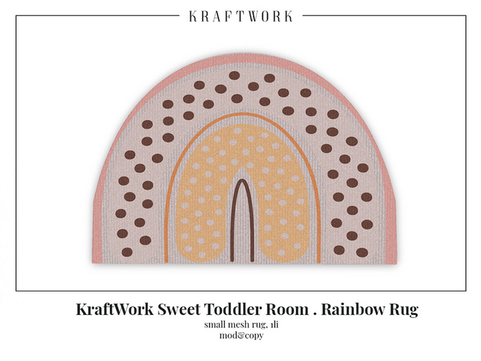 KraftWork Sweet Toddler Room Rainbow Rug (ADD)