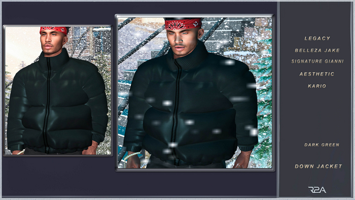 R2A-DOWN JACKET DARK GREEN
