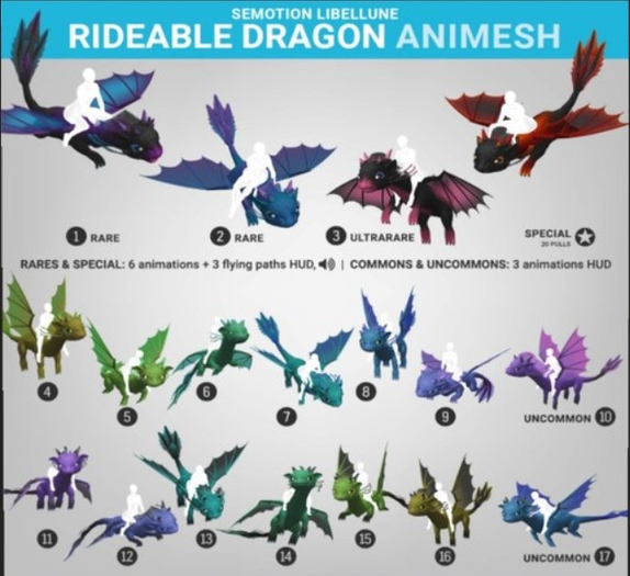 SEmotion Libellune Rideable Dragon Animesh #2 RARE