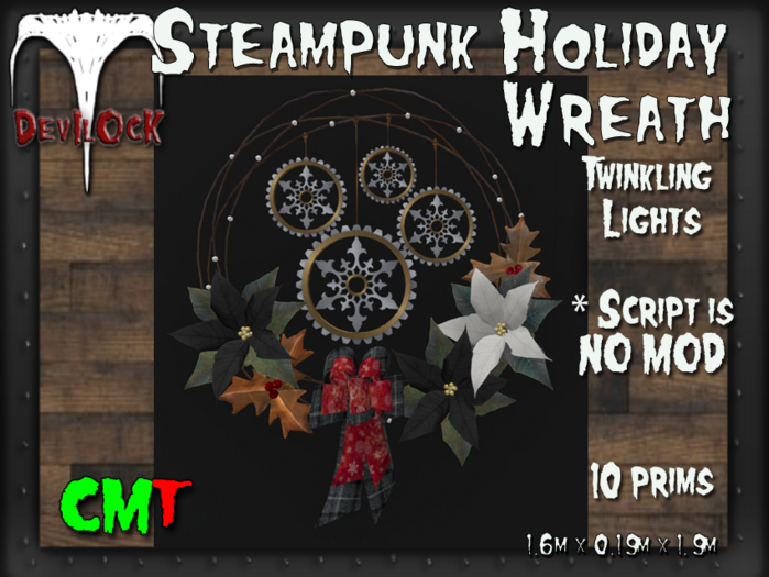 DEVILOCK - Steampunk Holiday Wreath  (ADD TO UNPACK)