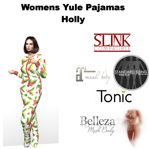 Womens Yule Pajamas  Holly