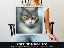 CAT IN HAZE 02 [Framed Art] (KD)