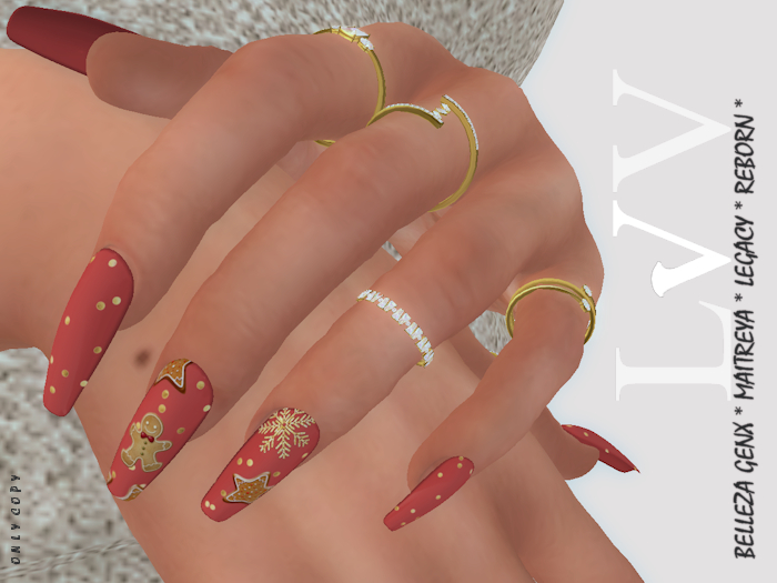 VI. Nails XmasLuxe Red