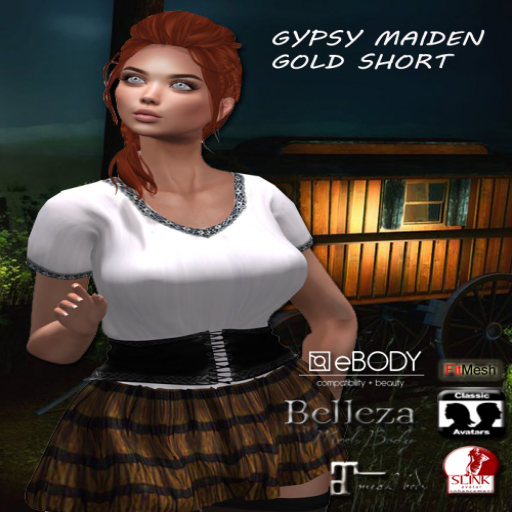 Gypsy Maiden Gold Short Dress Set