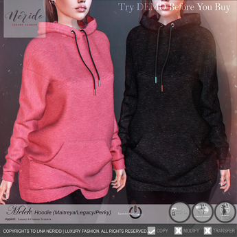 Second Life Marketplace - ~Nerido~ Melek Hoodie-Nude