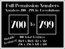Numbers - London - 700-799 (W/B) - 400 Textures