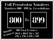 Numbers - London - 800-899 (W/B) - 400 Textures