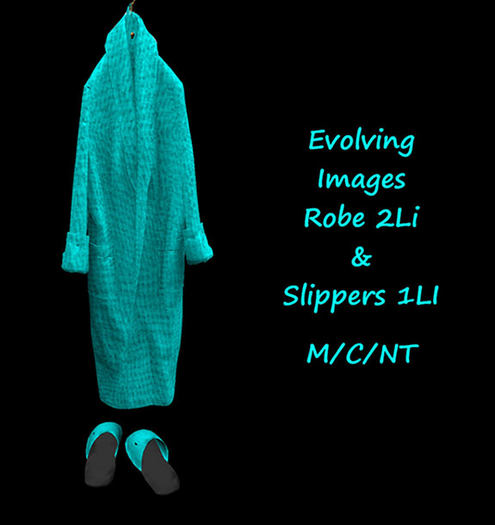  Robe & Hausschuhe Teal (Colorable) Kopie