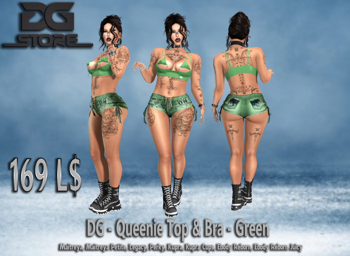 DG - Queenie Top & Bra - Green - Unpacker