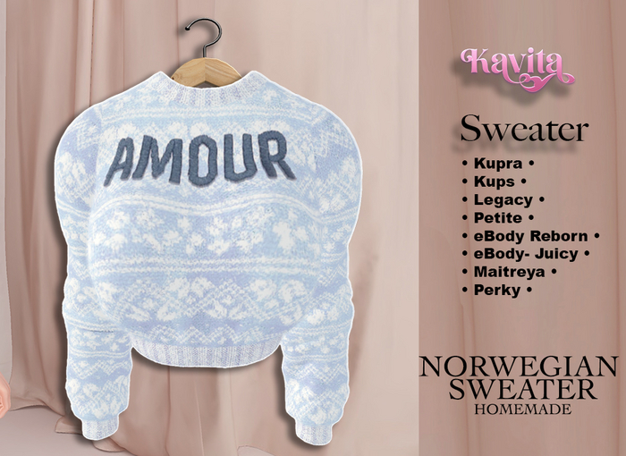 *KC*  BLUE AMOUR Sweater -ADD
