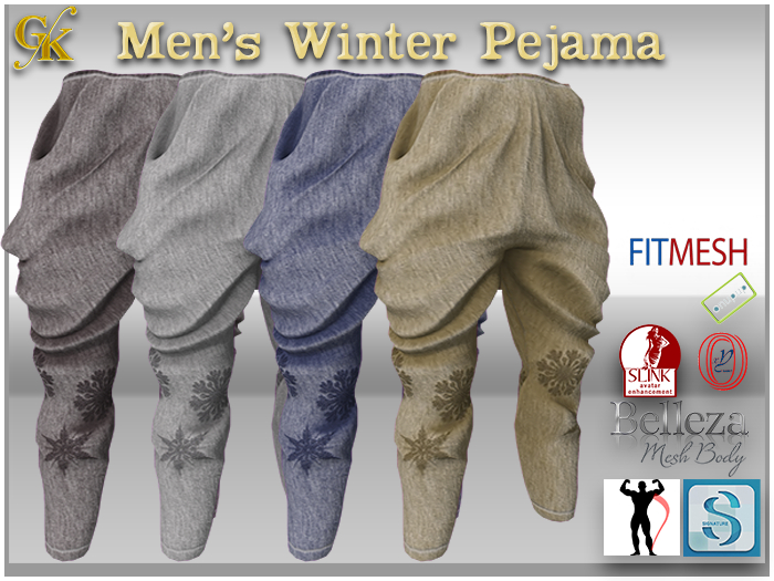 ::GK:: Men's Winter Pajama Christmas Xmas Addition For Signature, Slink, Belleza, Adin, Gamit, Onupup & Fitmesh Classic