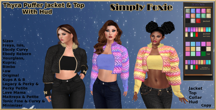 Thyra Puffer Jacket and Top With Hud (BOXED)