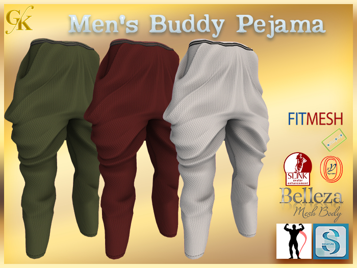 ::GK:: Men's Buddy Pejama For Signature, Slink, Belleza, Adin, Gamit, Onupup & Fitmesh Classic