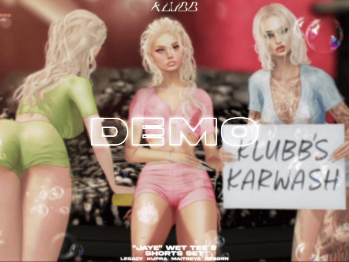 #KLUBB "Jaye" Wet Tee & Shorts Set [DEMO]