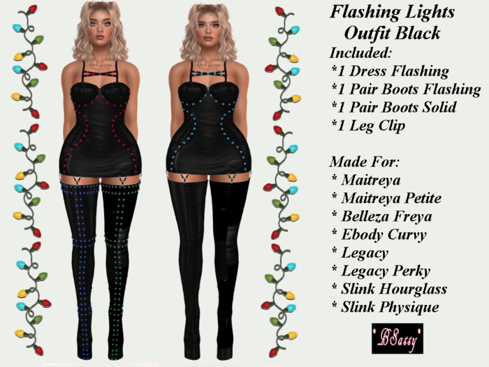 *BSASSY* FLASHING OUTFIT BLACK