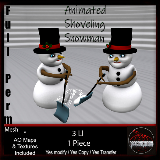 Full Perm Animated Shoveling Snowman