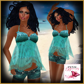At the beach teal - Pink Butterfly - Earth & Sky Designs