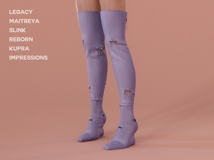 $NT Knit Sock Boots LILAC