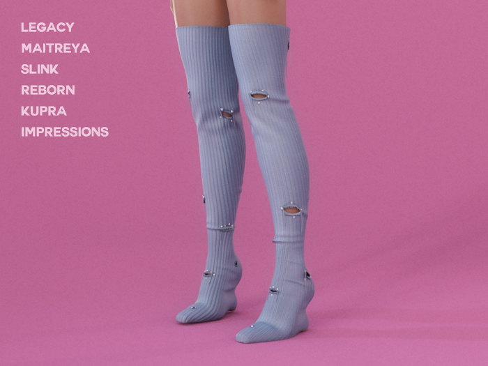 $NT Knit Sock Boots POWDER