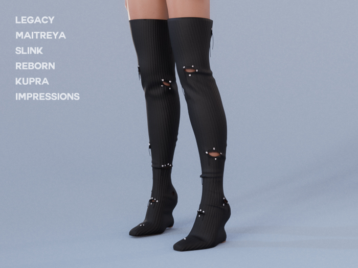 $NT Knit Sock Boots BLACK