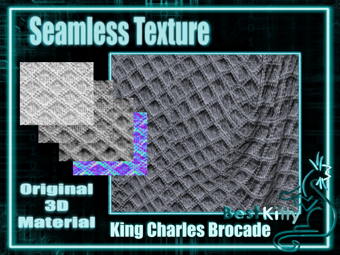 Best Kitty Seamless 3D Textures and Materials: King Charles Brocade